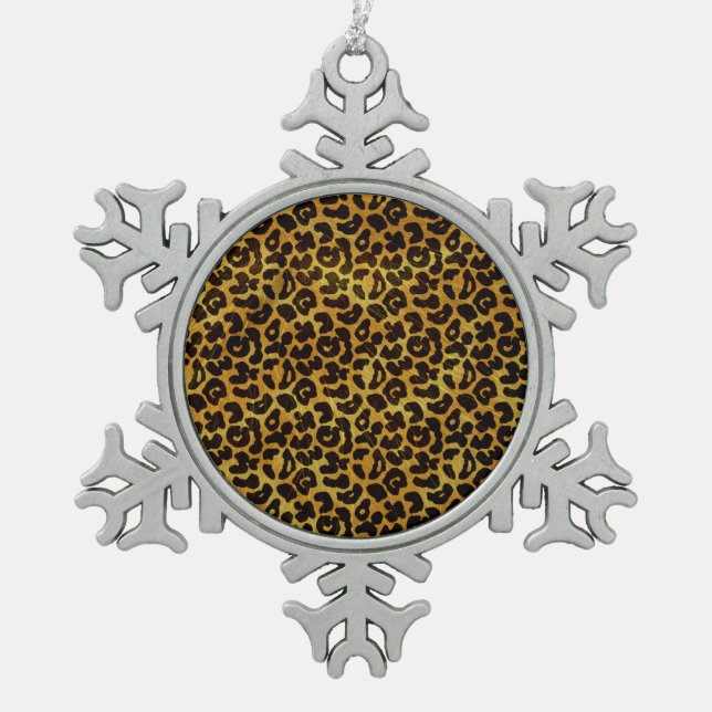 Ornement Flocon De Neige Léopard Fourre Imprimer Motif animal (Devant)