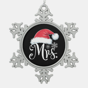 Ornement Flocon De Neige Les couples de Mme Claus qui correspondent aux pyj