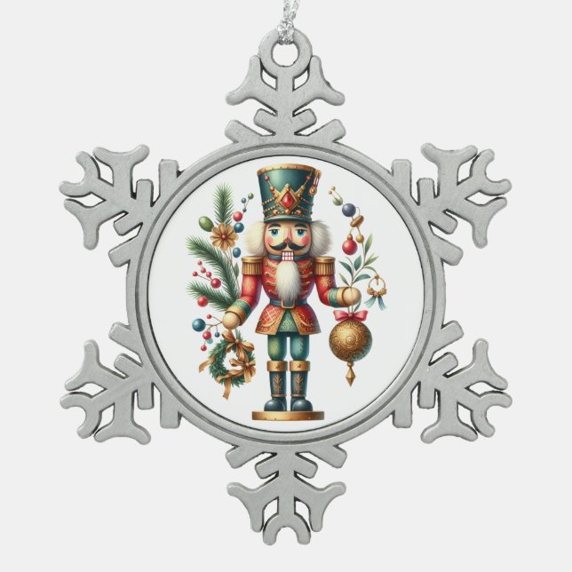 Ornement Flocon De Neige Les noix de Noël festives (Devant)