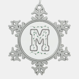 Ornement Flocon De Neige Lettre M Noël