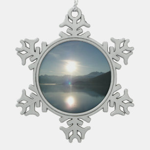 Ornement Flocon De Neige Lever de soleil sur le fjord College en Alaska Pho