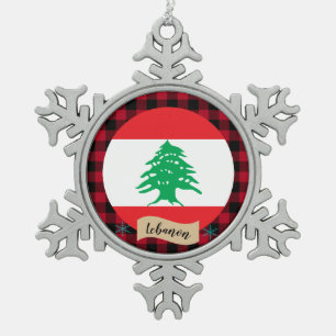 Ornement Flocon De Neige Liban patriotique, plaid de buffle, drapeau libana