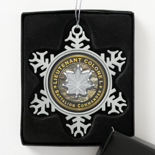 Ornement Flocon De Neige Lieutenant-Colonel Commandant de bataillon (Boîte)