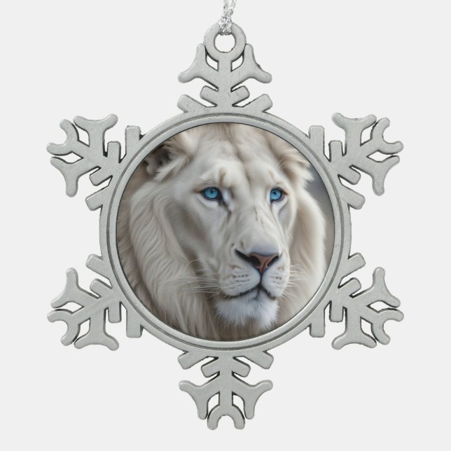 Ornement Flocon De Neige Lion blanc (Devant)