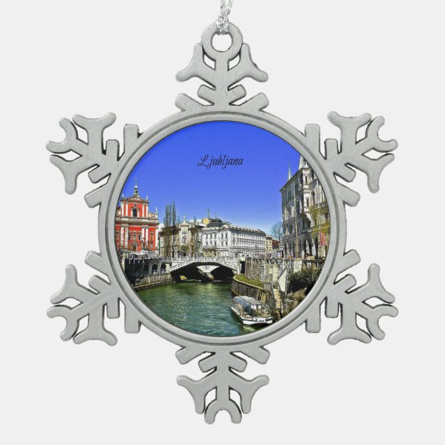 Ornement Flocon De Neige Ljubljana Slovénie (Devant)