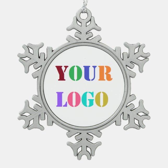 Ornement Flocon De Neige Logo de l'entreprise personnalisée Votre organisat (Devant)