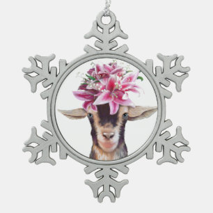 Ornement Flocon De Neige L'ornement de Noël de l'Eau Lily la chèvre
