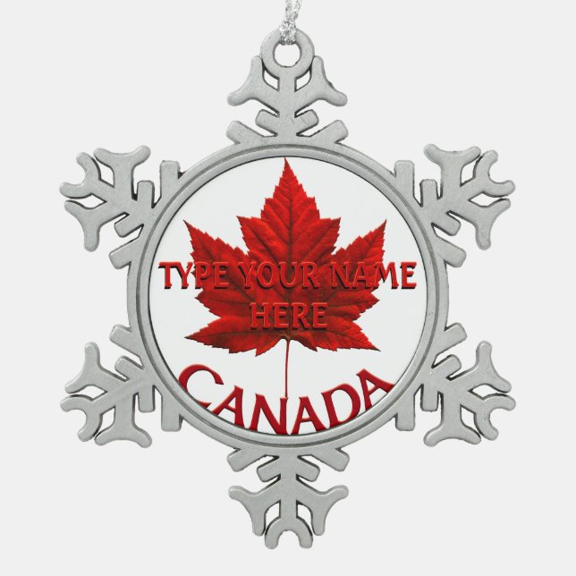 Ornement Flocon De Neige L'ornement du Canada Souvenir personnalisé du Cana (Devant)