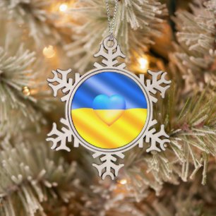 Ornement Flocon De Neige L'Ukraine drapeau ornement de Noël - Liberté