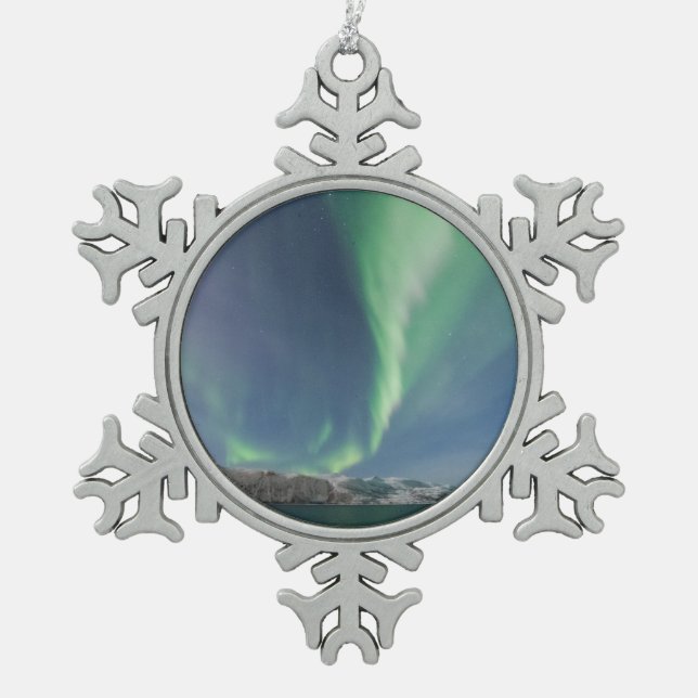 Ornement Flocon De Neige Lumières du Nord en Norvège (Devant)