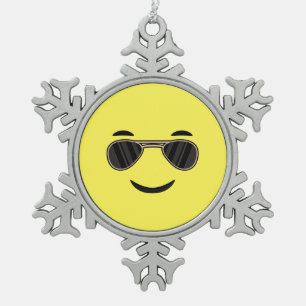 Ornement Flocon De Neige Lunettes de soleil Emoji