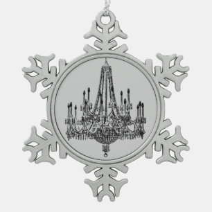 Ornement Flocon De Neige Lustre gris argenté