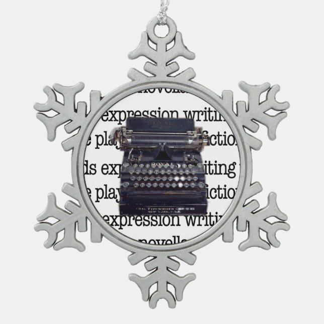 Ornement Flocon De Neige Machine à écrire (Devant)