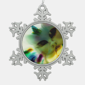 Ornement Flocon De Neige Madame folle Pewter Snowflake Ornament de chat