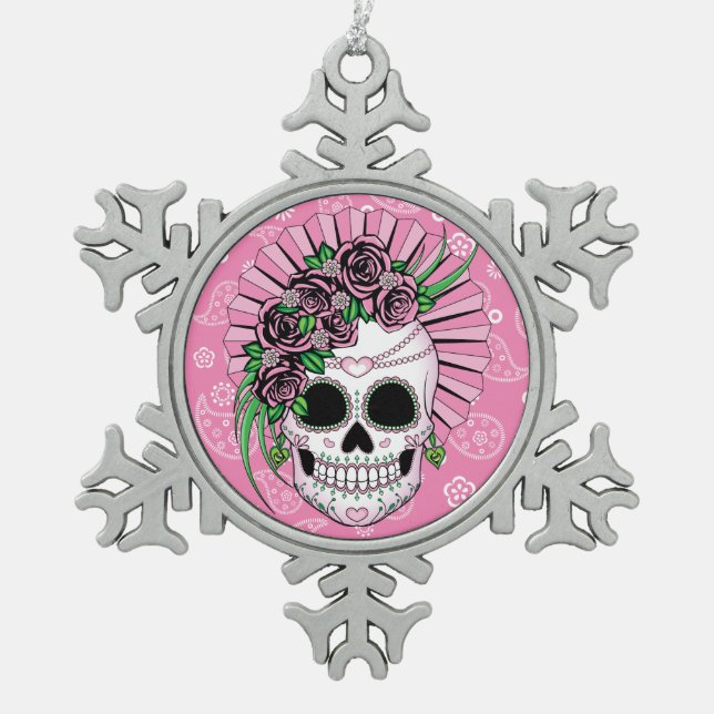 Ornement Flocon De Neige Madame Sugar Skull (Devant)