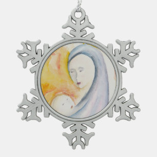 Ornement Flocon De Neige Madonna et l'ornement Abstrait d'aquarelle pour en