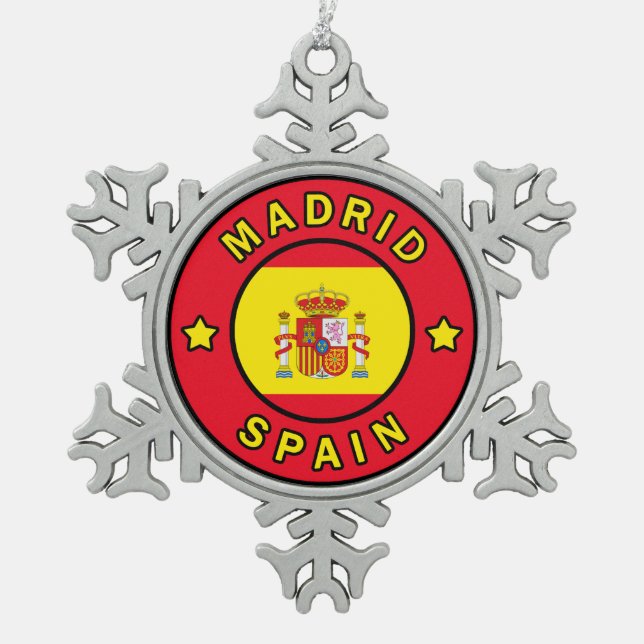 Ornement Flocon De Neige Madrid Espagne (Devant)