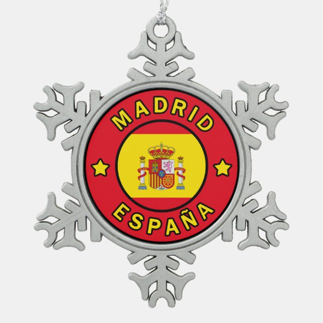 Ornement Flocon De Neige Madrid Espagne (Devant)