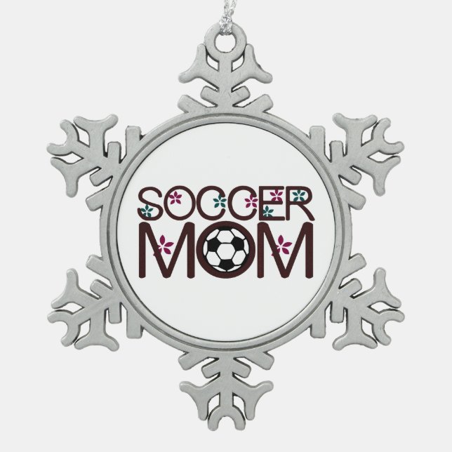 Ornement Flocon De Neige Maman de football (Devant)