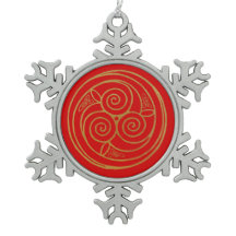 Mandala celtique rouge et or