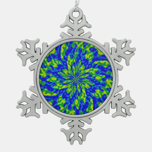 Ornement Flocon De Neige Mandala et ses fleurs (Devant)