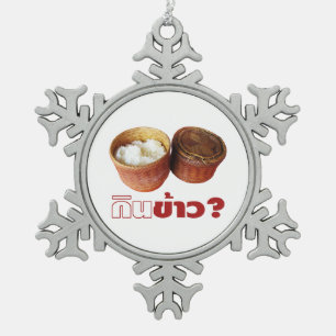 Ornement Flocon De Neige Mange Du Riz ? [Gin Khao ? ] ... Thai Isan Lao Foo