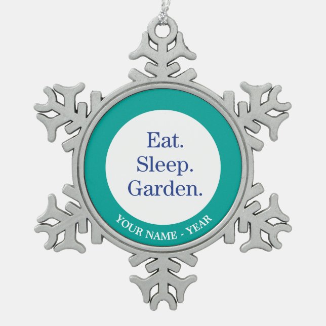 Ornement Flocon De Neige Manger. Dormir. Jardin. (Devant)