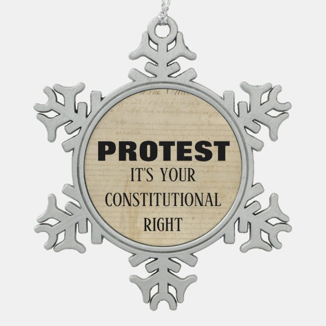 Ornement Flocon De Neige Manifestation C'est votre droit constitutionnel (Devant)