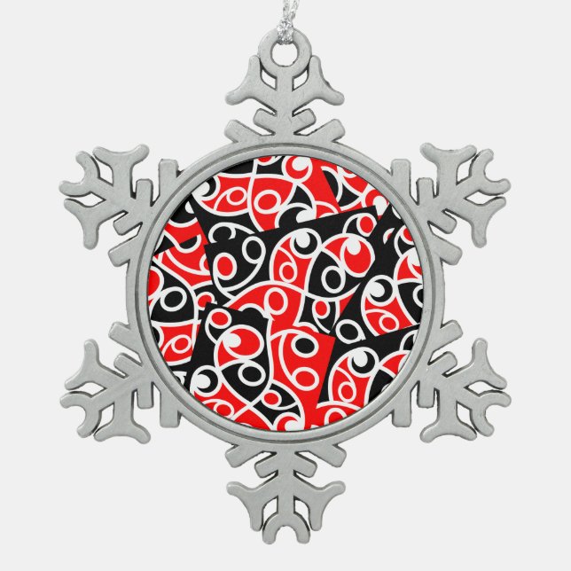 Ornement Flocon De Neige Maori Kowhaiwhai Layai Motif (Devant)