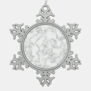 Ornement Flocon De Neige Marbre blanc gris marbré Arrière - plan Motif en