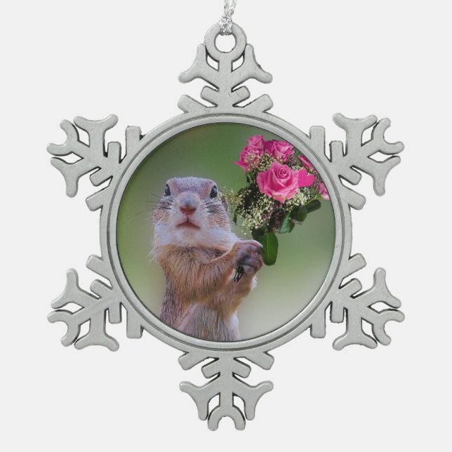 Ornement Flocon De Neige Marmotte mignonne (Devant)