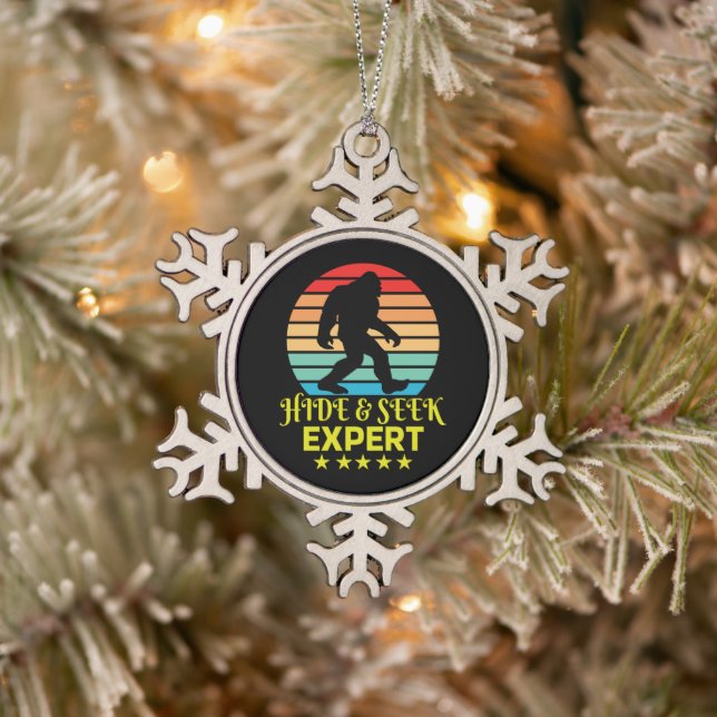 Ornement Flocon De Neige Masquer Et Chercher Expert Bigfoot Drôle (Arbre)
