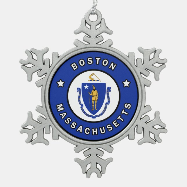 Ornement Flocon De Neige Massachusetts de Boston (Devant)