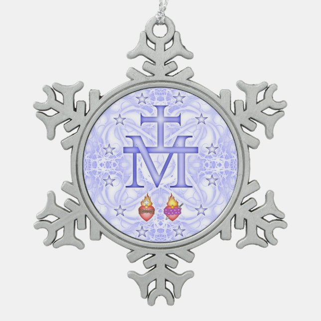 Ornement Flocon De Neige Médaillon Miraculeux (Devant)