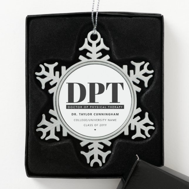 Ornement Flocon De Neige Médecin DPT moderne personnalisé de thérapie physi (Boîte)