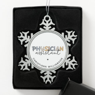 Ornement Flocon De Neige Médecin sur mesure Adjoint PA Appréciation Cadeaux