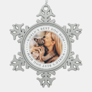 Ornement Flocon De Neige Meilleur Chien au monde maman classique Photo simp