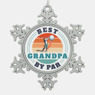 Ornement Flocon De Neige Meilleur Grand-Père Par Par Custom Retro Golfer