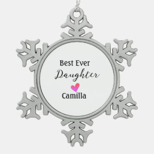 Ornement Flocon De Neige Meilleure fille ajouter nom papa maman fille fille