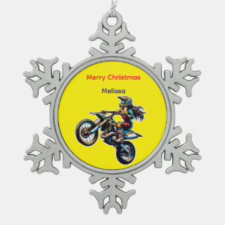 Ornement Flocon De Neige Melissa's Motocross Christmas Snowflake Ornament