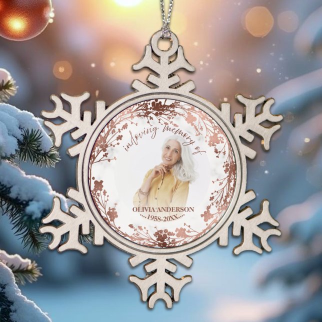 Ornement Flocon De Neige Mémoire d'amour Rose Foil (Créateur téléchargé)