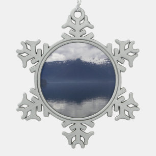 Ornement Flocon De Neige Mer d'Alaska brumeuse aux nuances de bleu