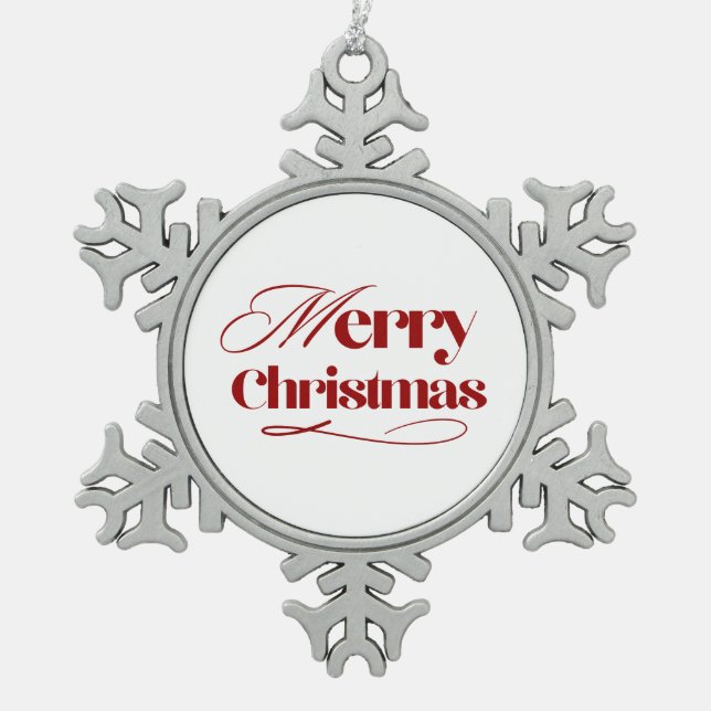 Ornement Flocon De Neige Merry Christmas Snowflake Ornament (Devant)