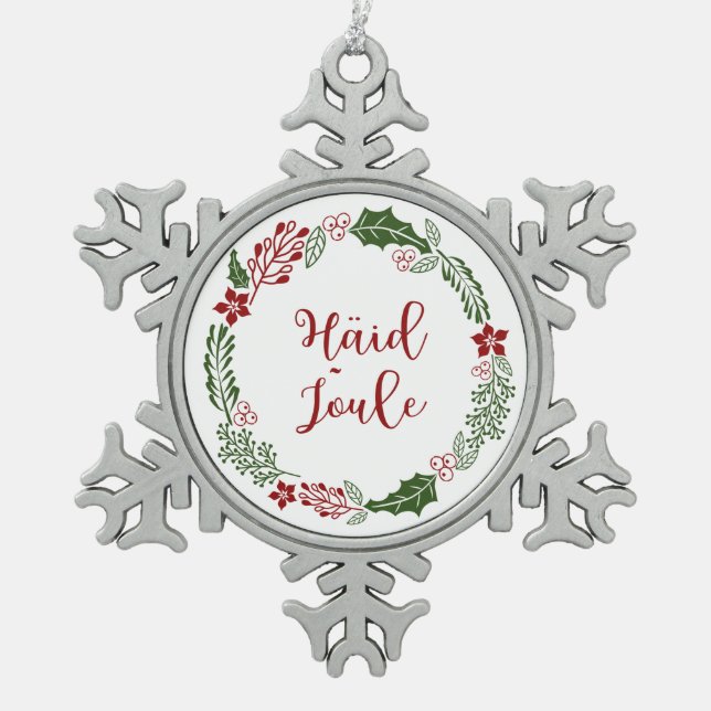 Ornement Flocon De Neige Merry Christmas Wreath, Häid jõule (Devant)