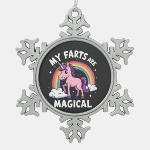 Ornement Flocon De Neige Mes Farts sont Magique Funny Unicorn Arc-en-ciel