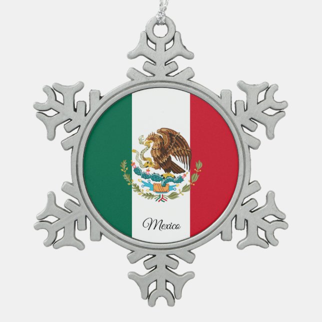 Ornement Flocon De Neige Mexico snowflake, Mexican Flag (Devant)