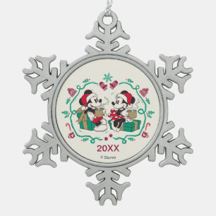 Ornement Flocon De Neige Mickey et Minnie vintages   Noël cosy