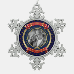 Ornement Flocon De Neige Milestone Birthday Gold Photo 60th Sixty Blue Red