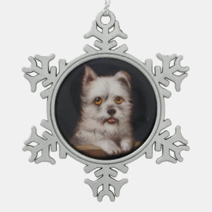 Ornement Flocon De Neige MINIATURE PORTRAITS DE CHIENS West Highland Terrie