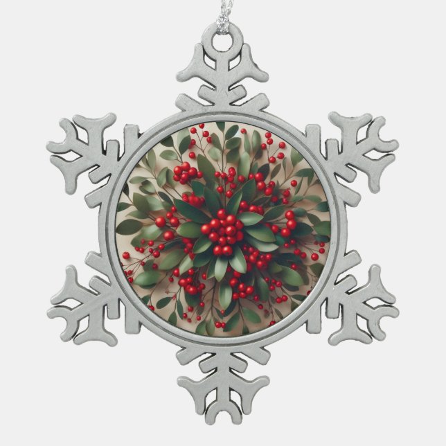 Ornement Flocon De Neige Mistletoe  (Devant)